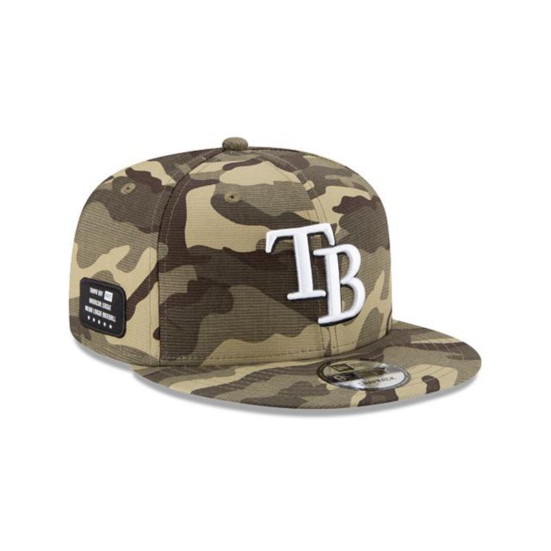 MLB Tampa Bay Rays Armed Forces Weekend 9Fifty Snapback (ZTA2455) - Green New Era Caps